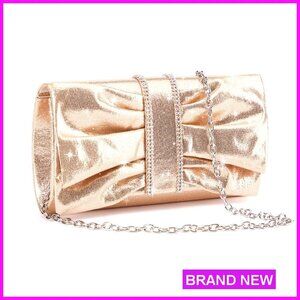 Sparkling Evening Clutch Elegant Formal Party Prom Handbag Detachable Chain